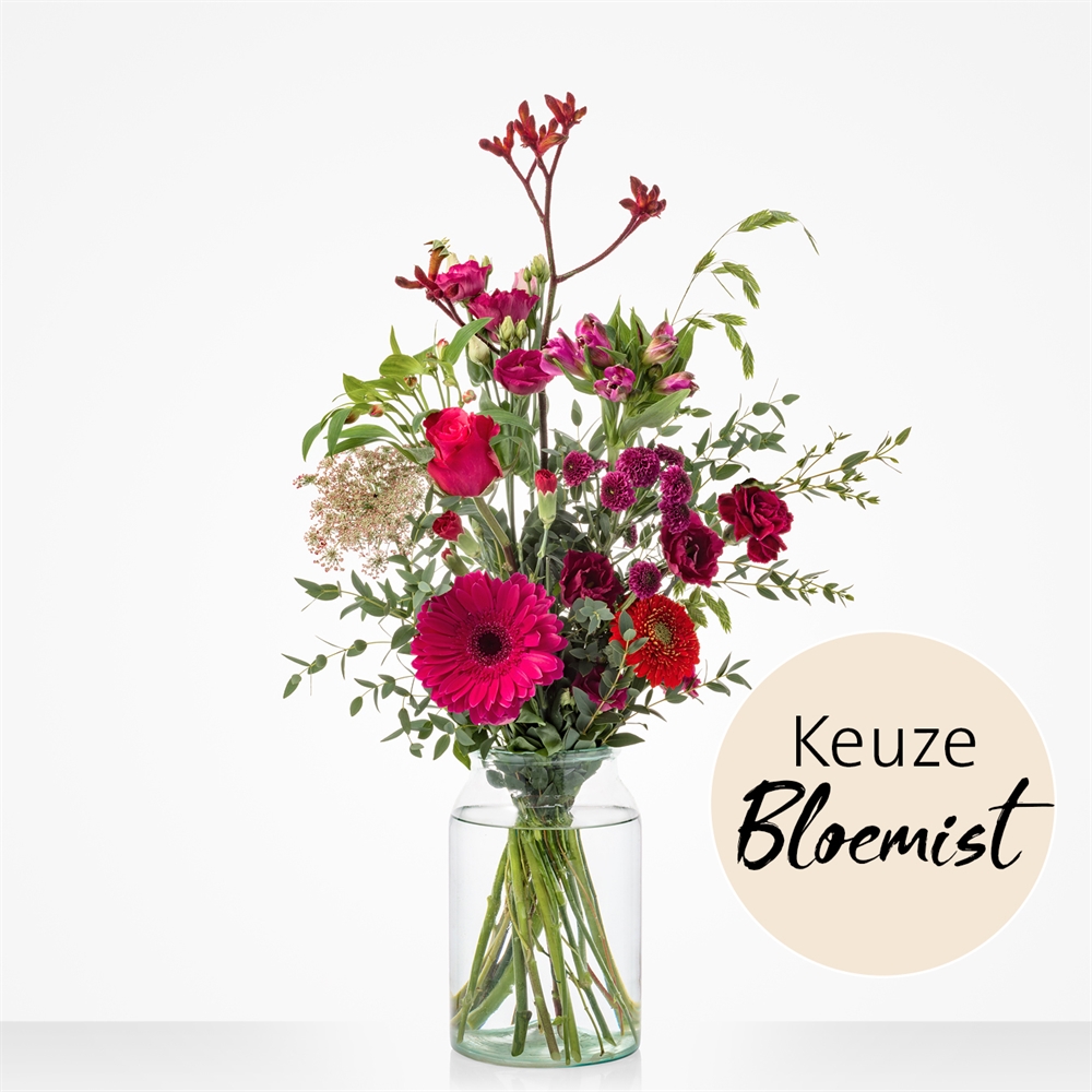 Plukboeket rood - Keuze bloemist